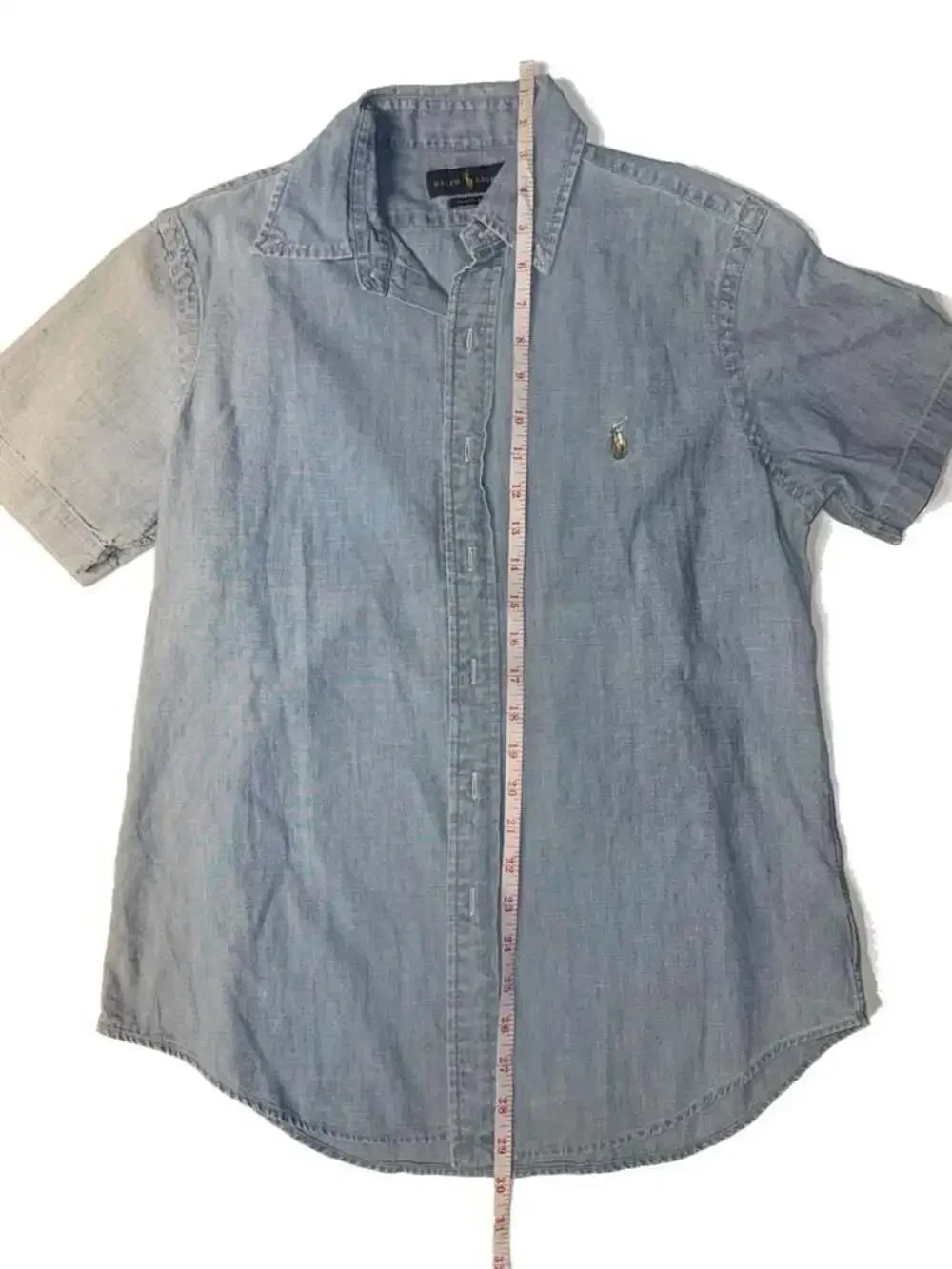 Ralph Lauren Classic Fit Short Sleeve Chambray Shirt Size S - Picture 4 of 7